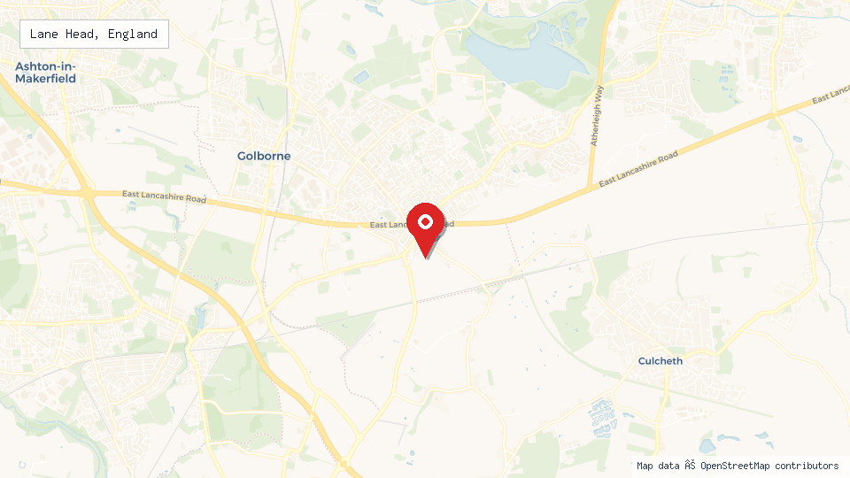 Street map of Lane Head, England with location pin