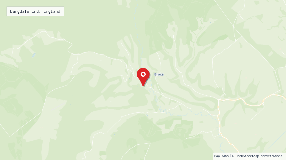 Street map of Langdale End, England with location pin