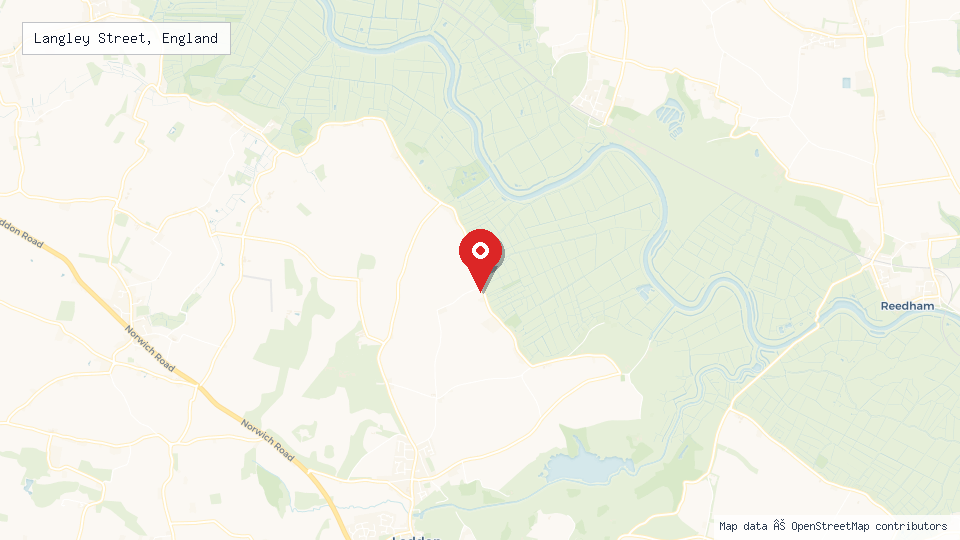Street map of Langley Street, England with location pin