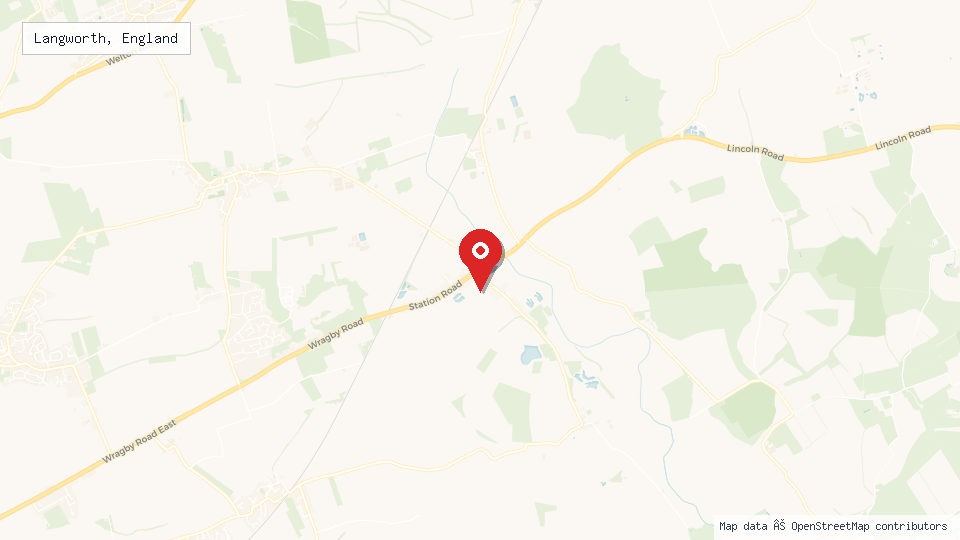 Street map of Langworth, England with location pin