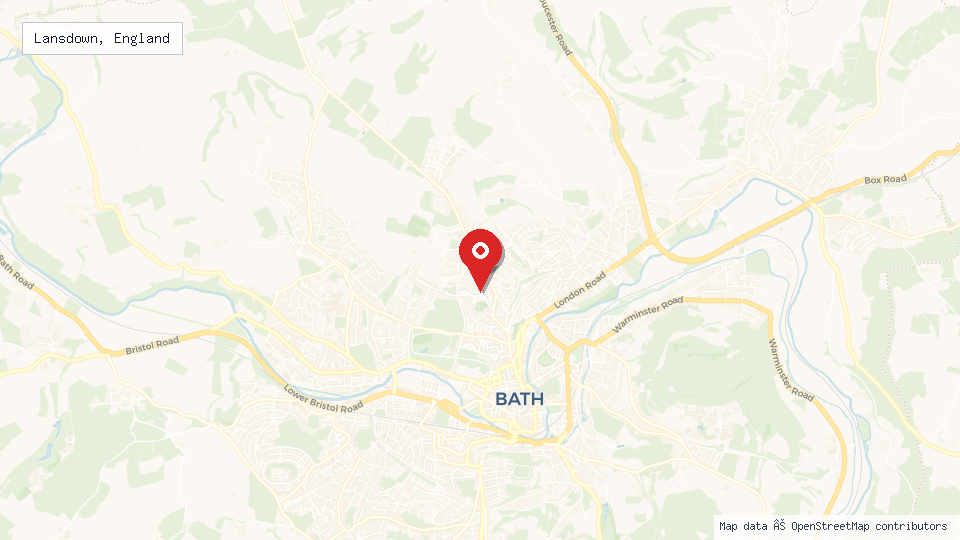 Street map of Lansdown, England with location pin