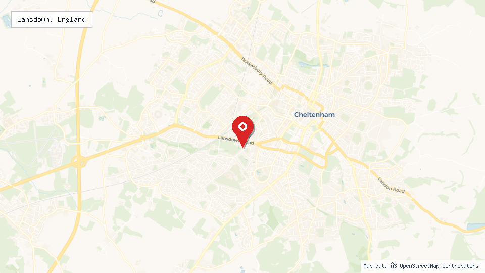 Street map of Lansdown, England with location pin