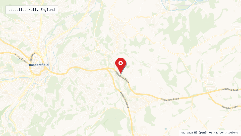 Street map of Lascelles Hall, England with location pin