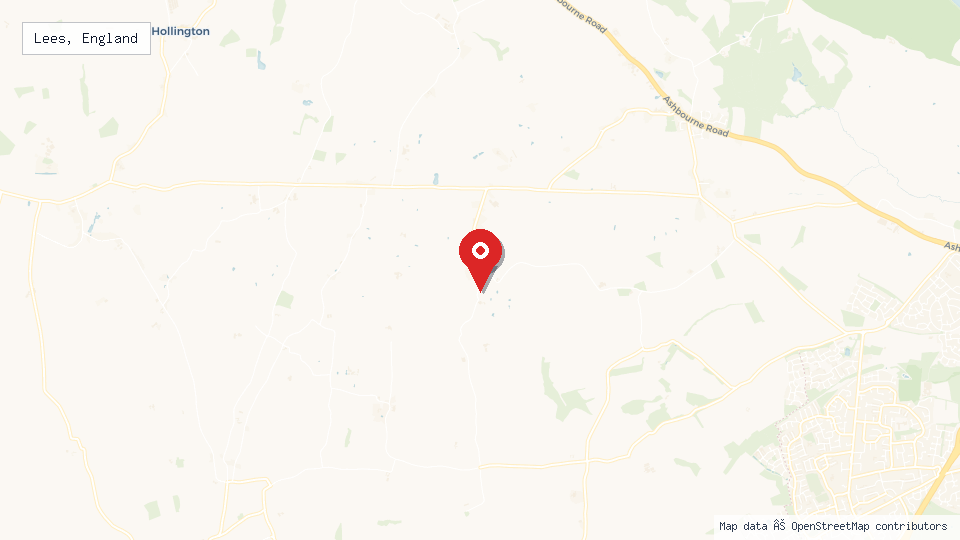 Street map of Lees, England with location pin
