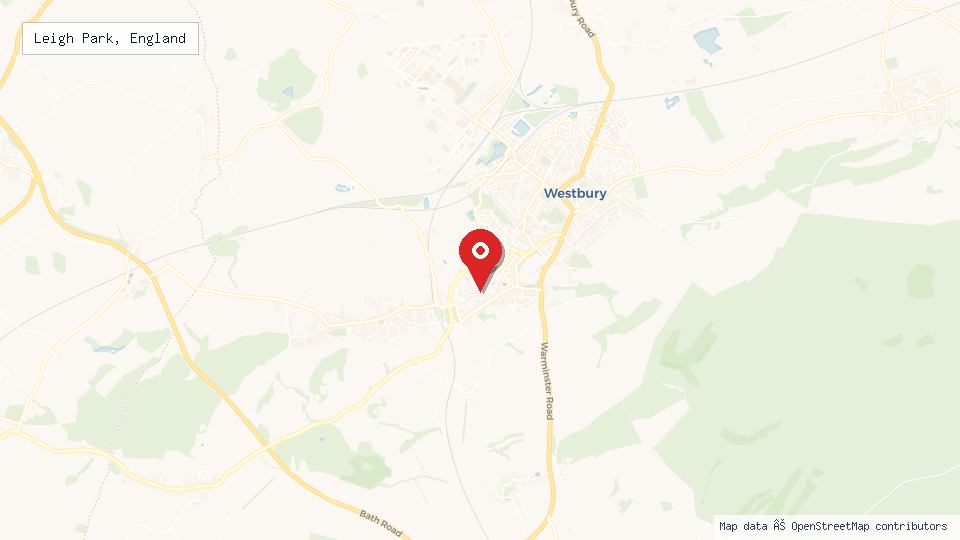 Street map of Leigh Park, England with location pin