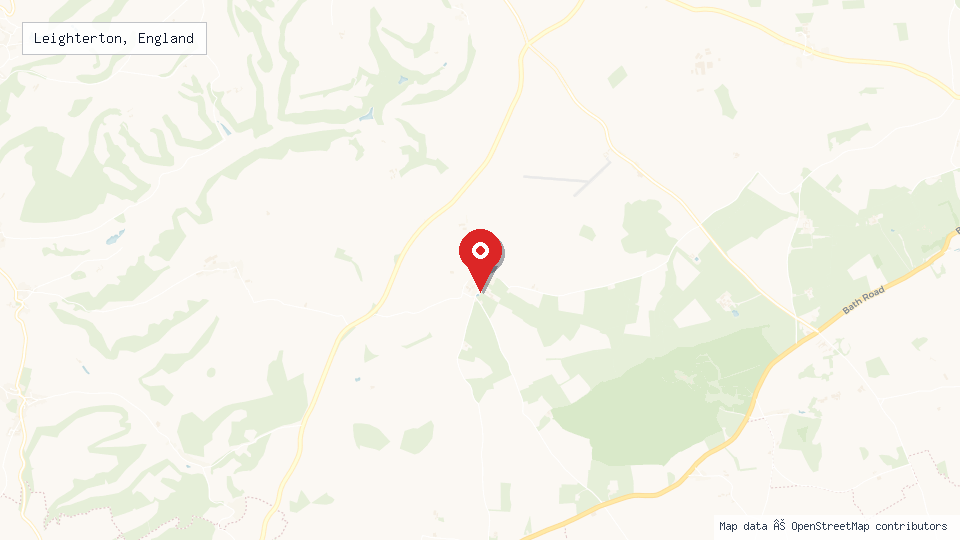 Street map of Leighterton, England with location pin
