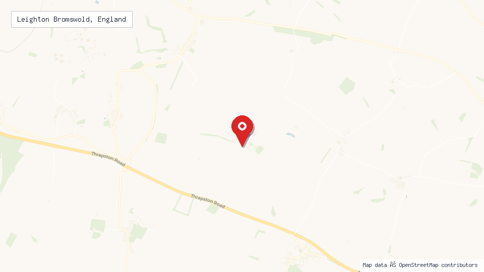 Street map of Leighton Bromswold, England with location pin