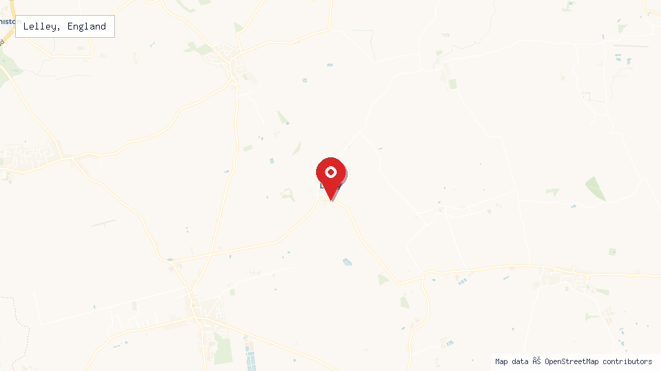 Street map of Lelley, England with location pin