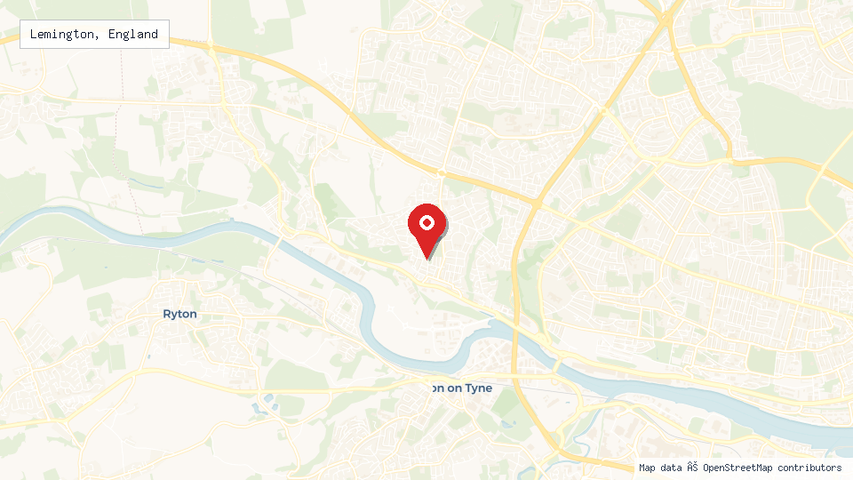 Street map of Lemington, England with location pin