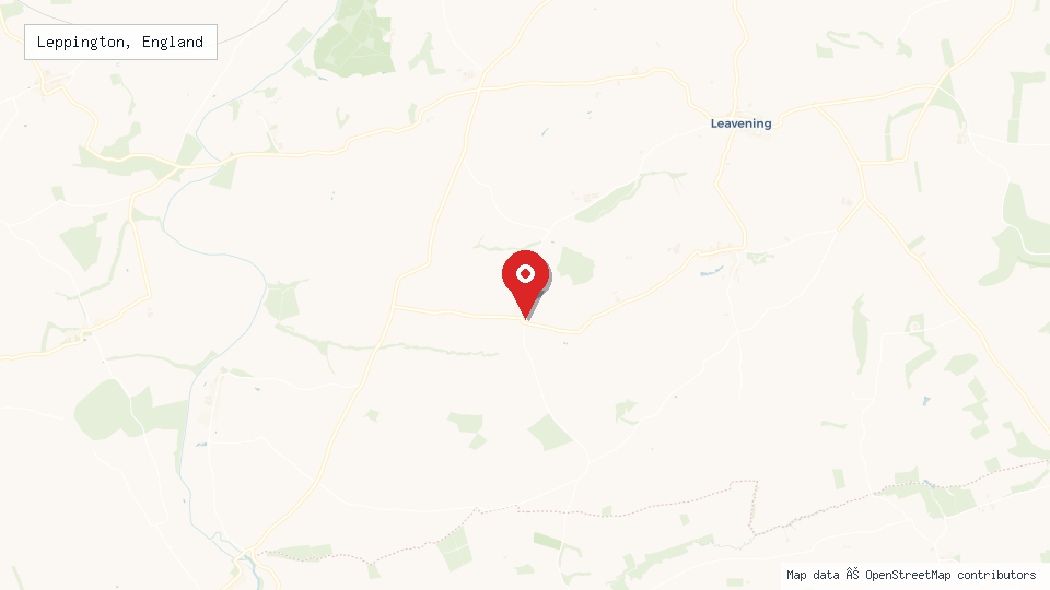 Street map of Leppington, England with location pin