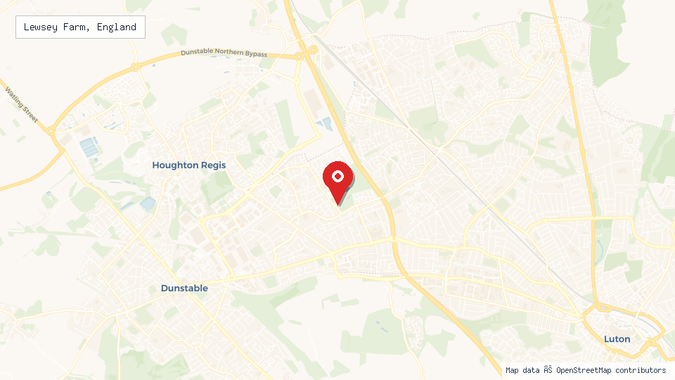 Street map of Lewsey Farm, England with location pin