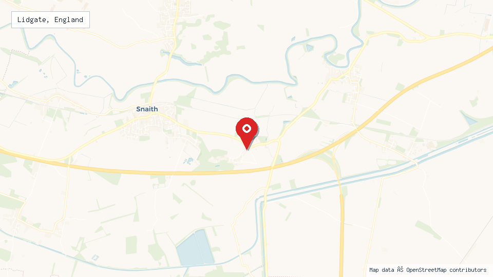 Street map of Lidgate, England with location pin