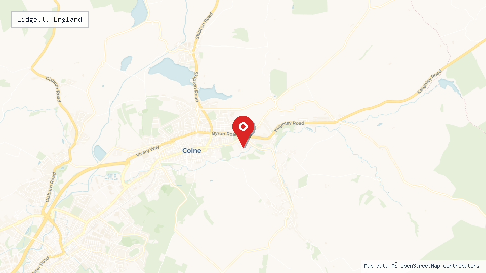 Street map of Lidgett, England with location pin
