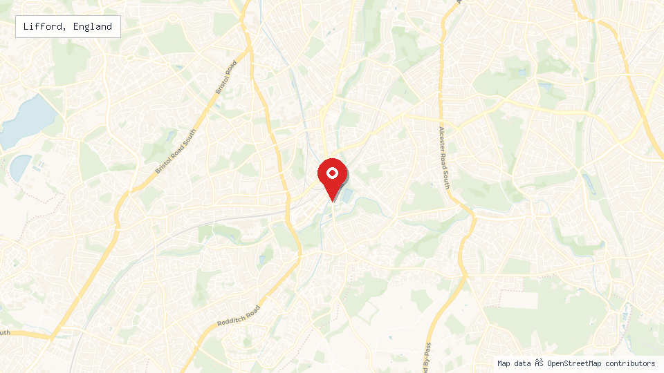 Street map of Lifford, England with location pin