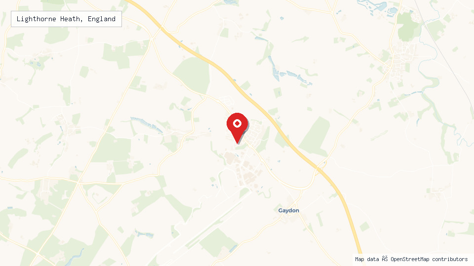 Street map of Lighthorne Heath, England with location pin