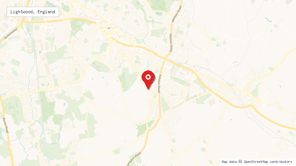 Street map of Lightwood, England with location pin
