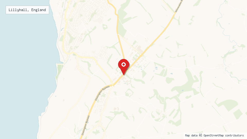 Street map of Lillyhall, England with location pin