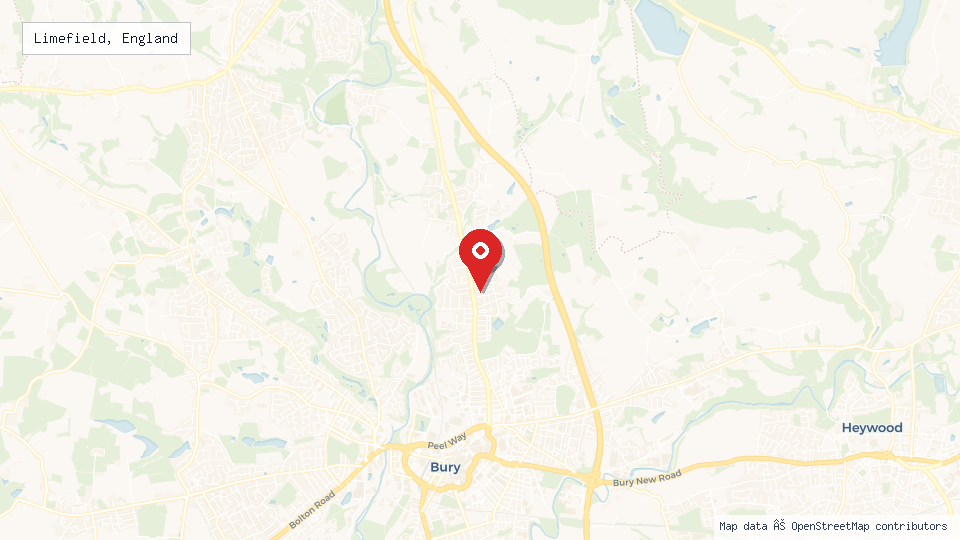 Street map of Limefield, England with location pin