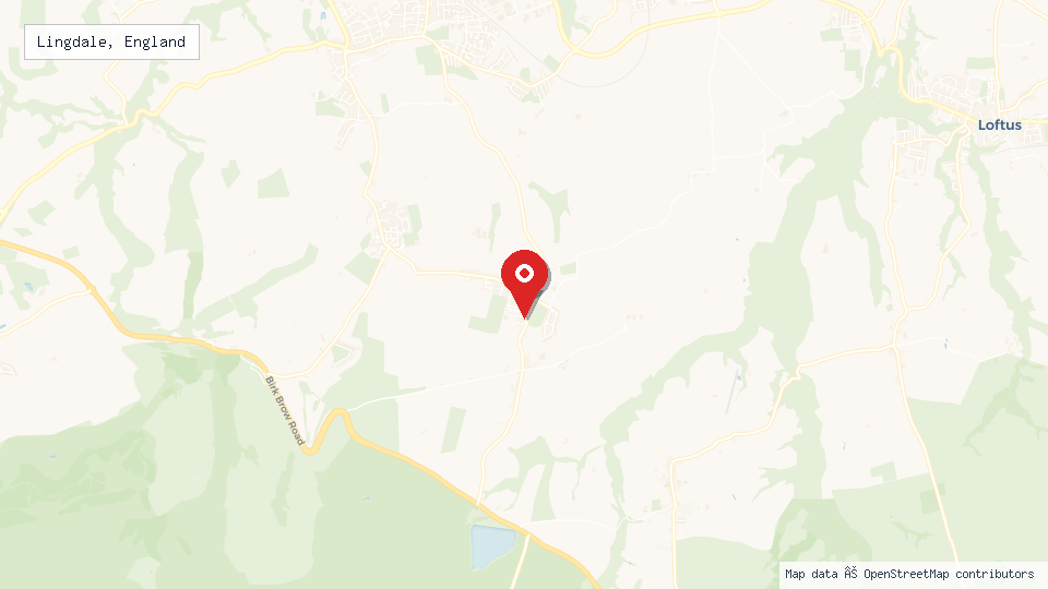Street map of Lingdale, England with location pin