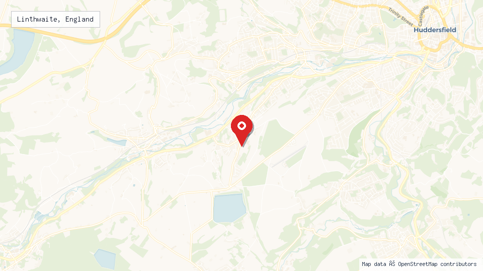 Street map of Linthwaite, England with location pin