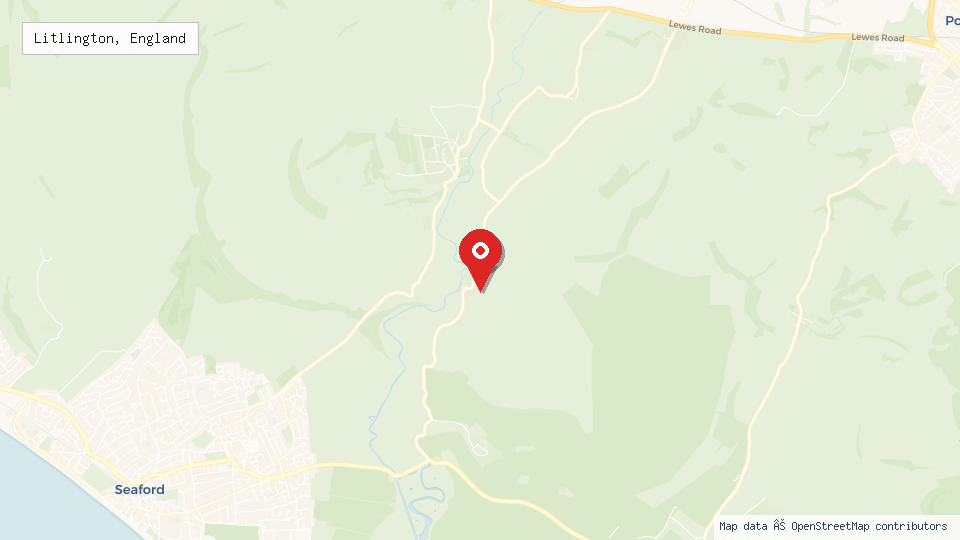 Street map of Litlington, England with location pin