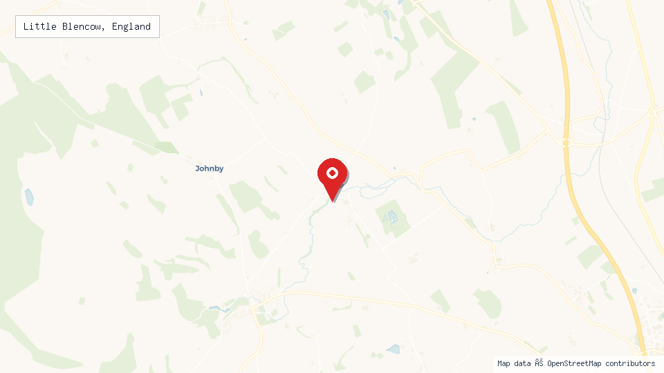 Street map of Little Blencow, England with location pin