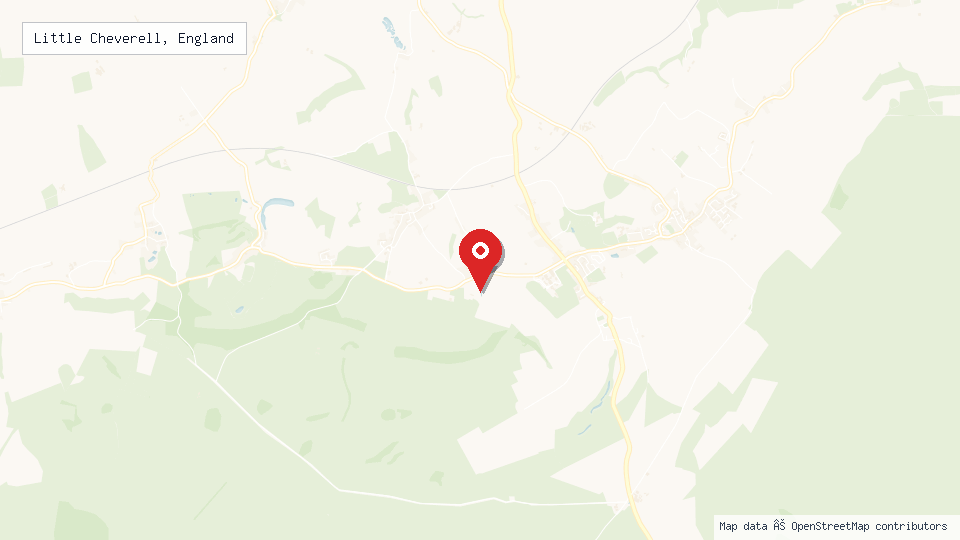 Street map of Little Cheverell, England with location pin