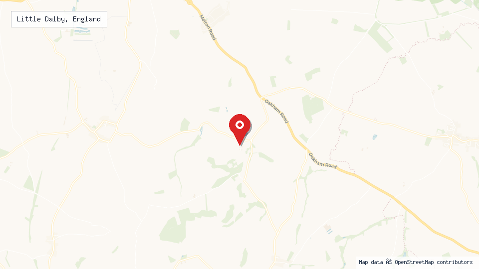 Street map of Little Dalby, England with location pin