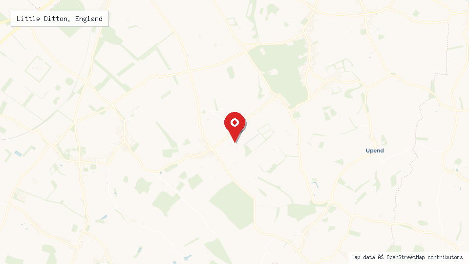 Street map of Little Ditton, England with location pin