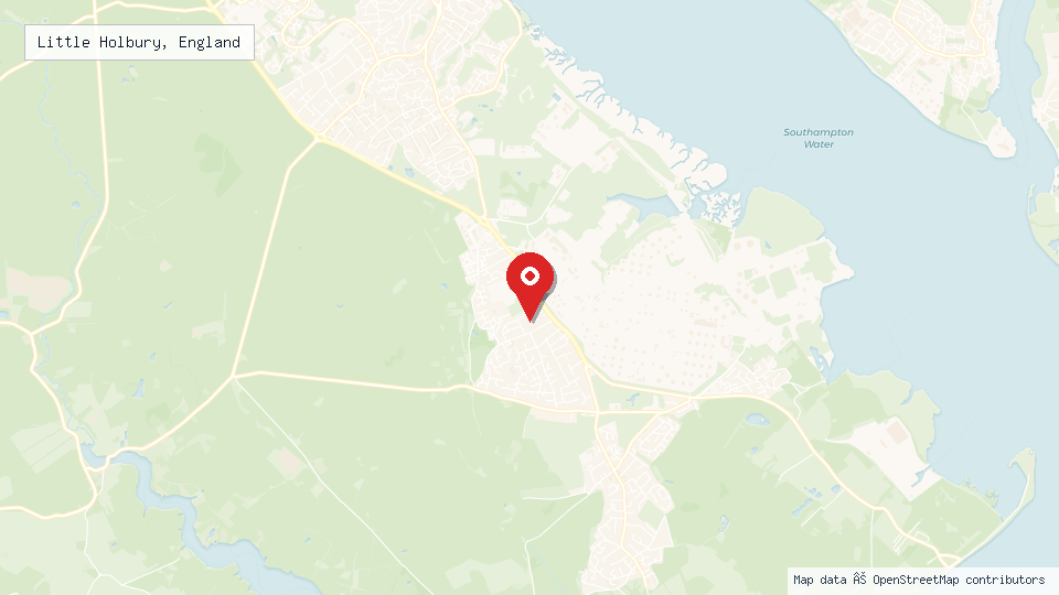 Street map of Little Holbury, England with location pin