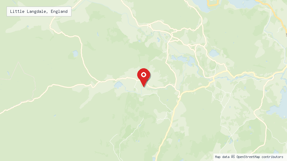 Street map of Little Langdale, England with location pin
