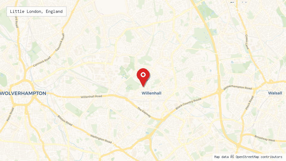 Street map of Little London, England with location pin
