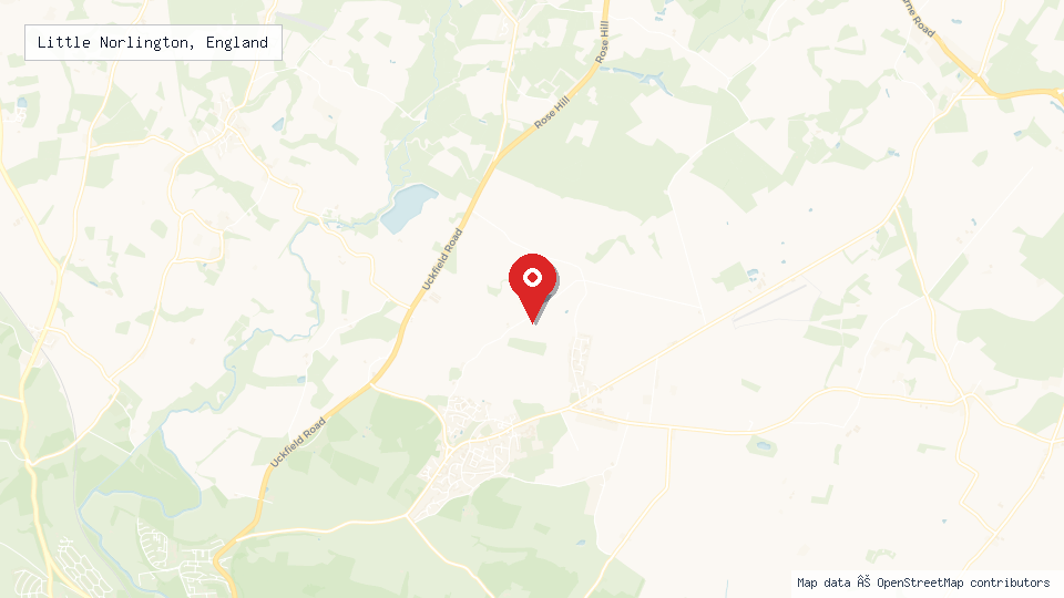 Street map of Little Norlington, England with location pin