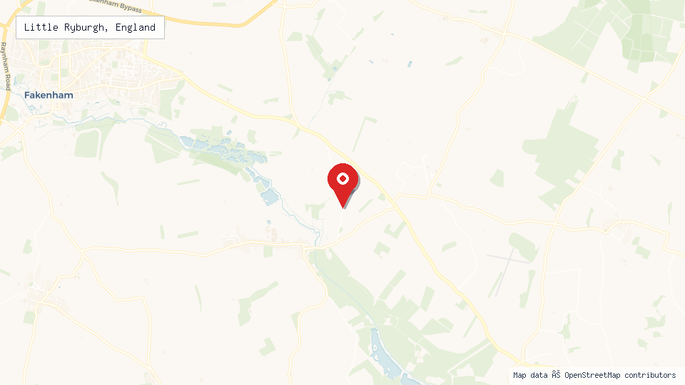 Street map of Little Ryburgh, England with location pin