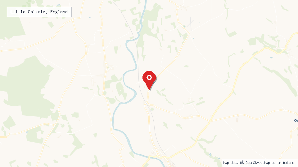Street map of Little Salkeld, England with location pin