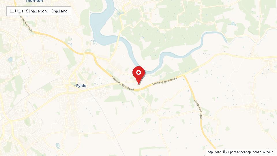 Street map of Little Singleton, England with location pin