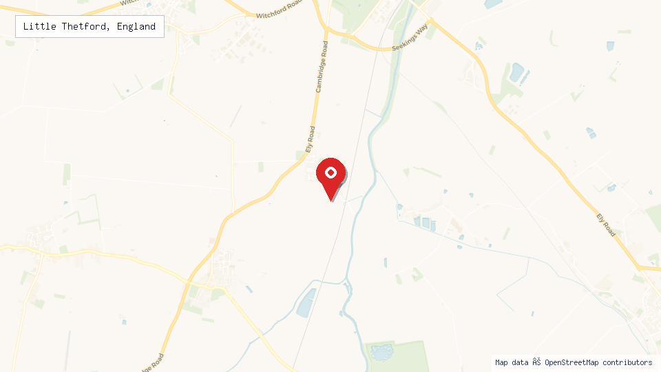 Street map of Little Thetford, England with location pin