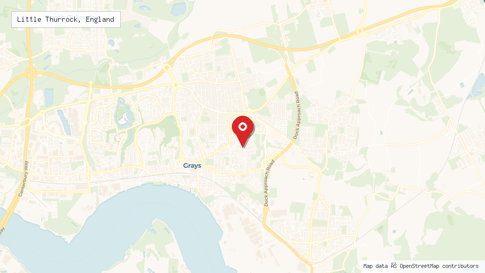 Street map of Little Thurrock, England with location pin