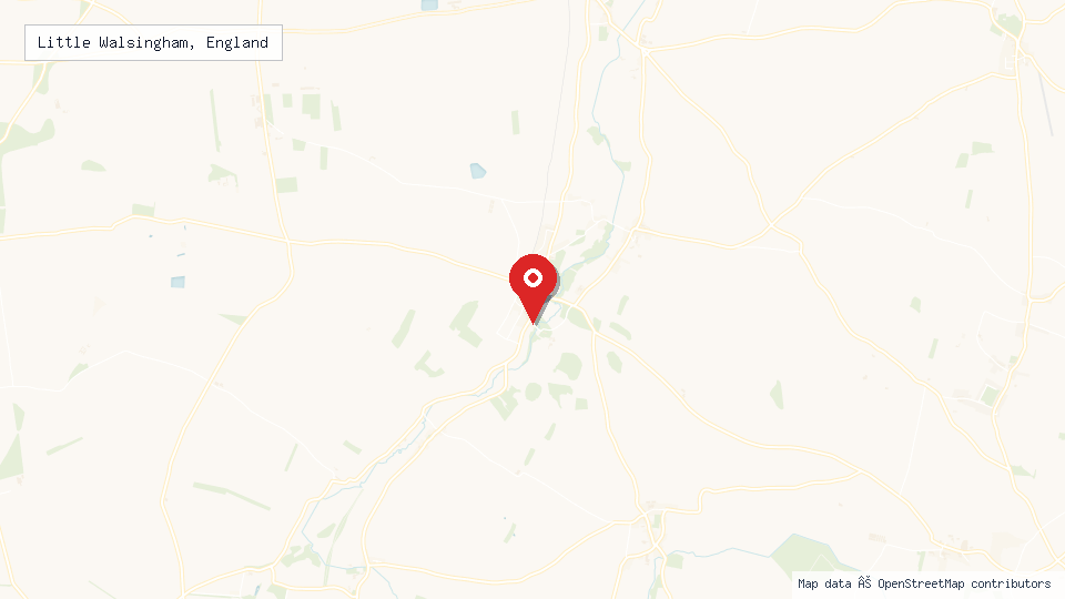 Street map of Little Walsingham, England with location pin