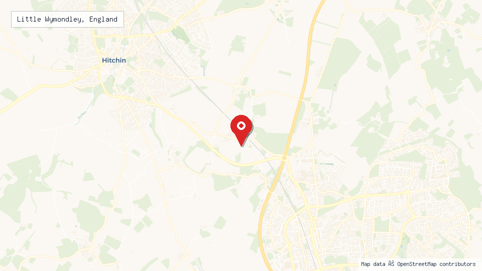 Street map of Little Wymondley, England with location pin