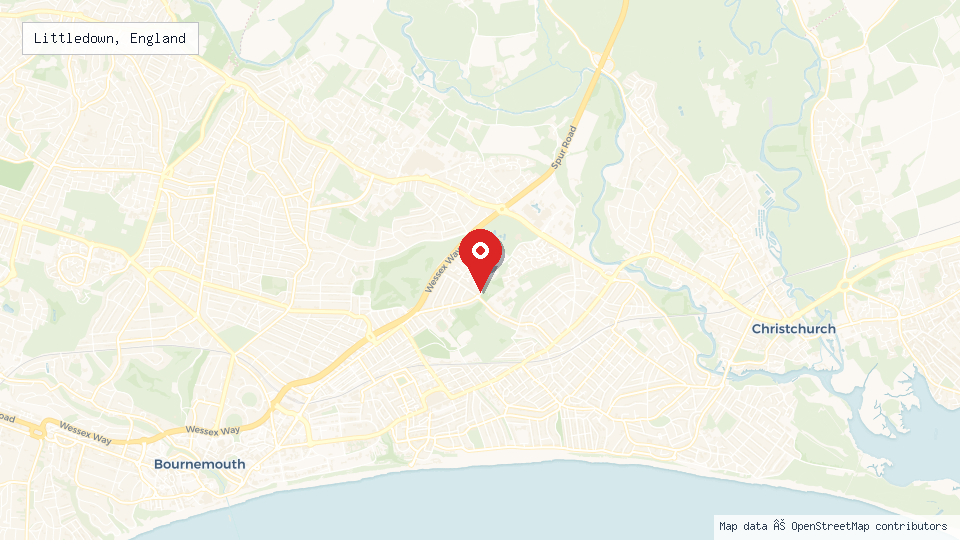 Street map of Littledown, England with location pin