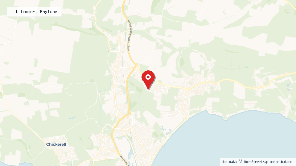 Street map of Littlemoor, England with location pin