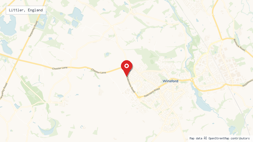 Street map of Littler, England with location pin