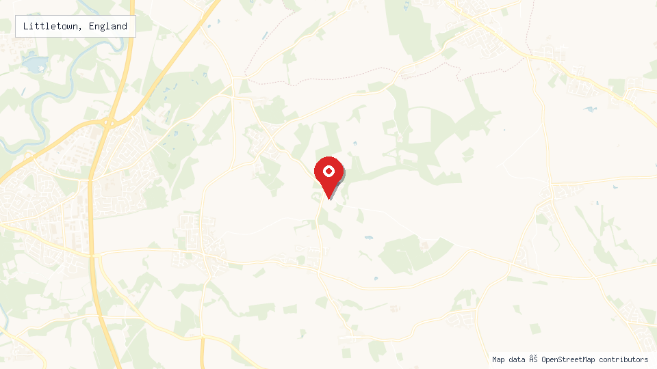Street map of Littletown, England with location pin