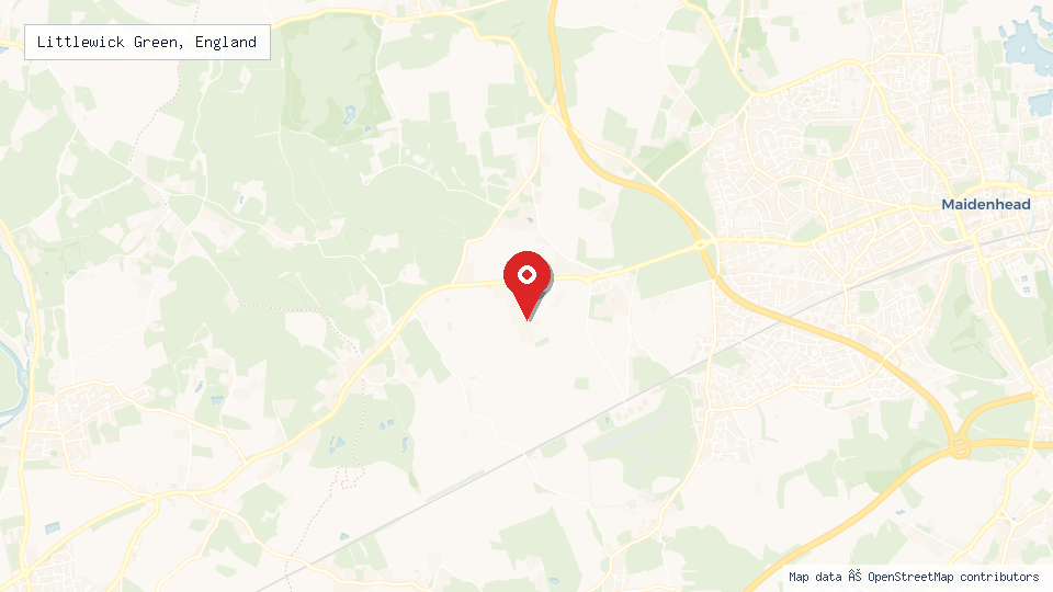 Street map of Littlewick Green, England with location pin