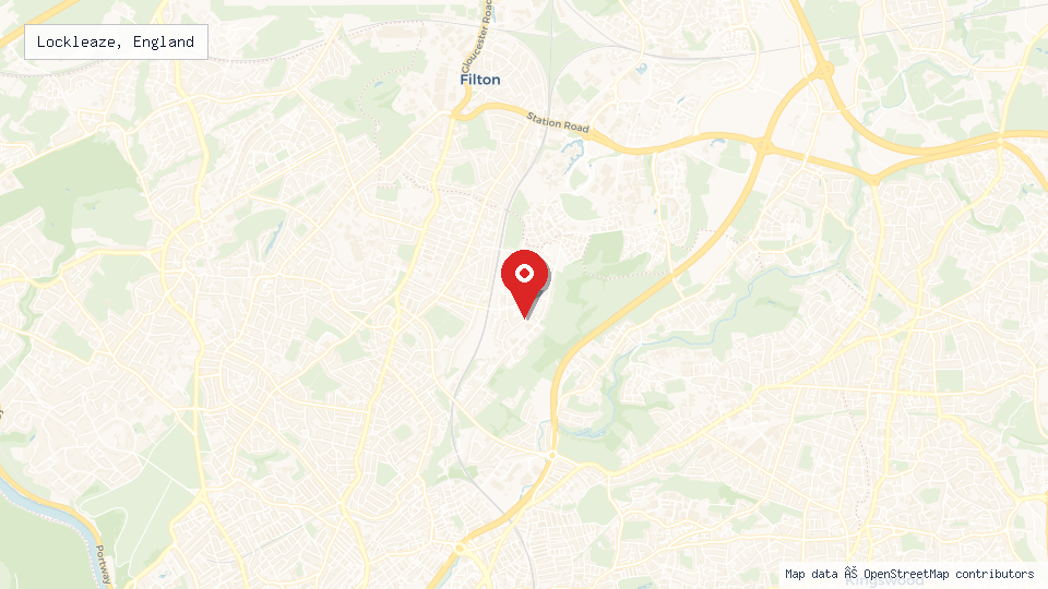 Street map of Lockleaze, England with location pin