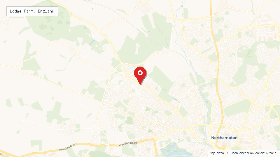 Street map of Lodge Farm, England with location pin