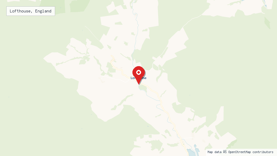 Street map of Lofthouse, England with location pin