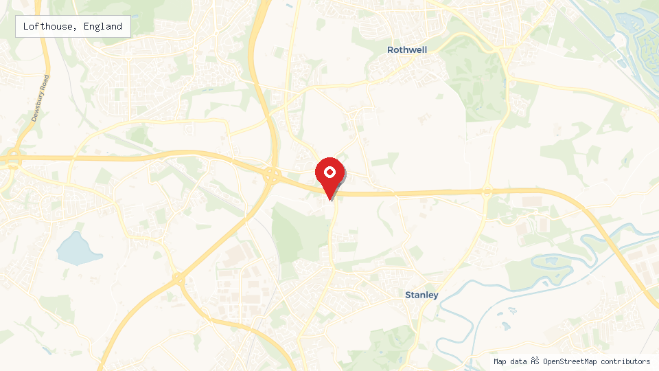 Street map of Lofthouse, England with location pin