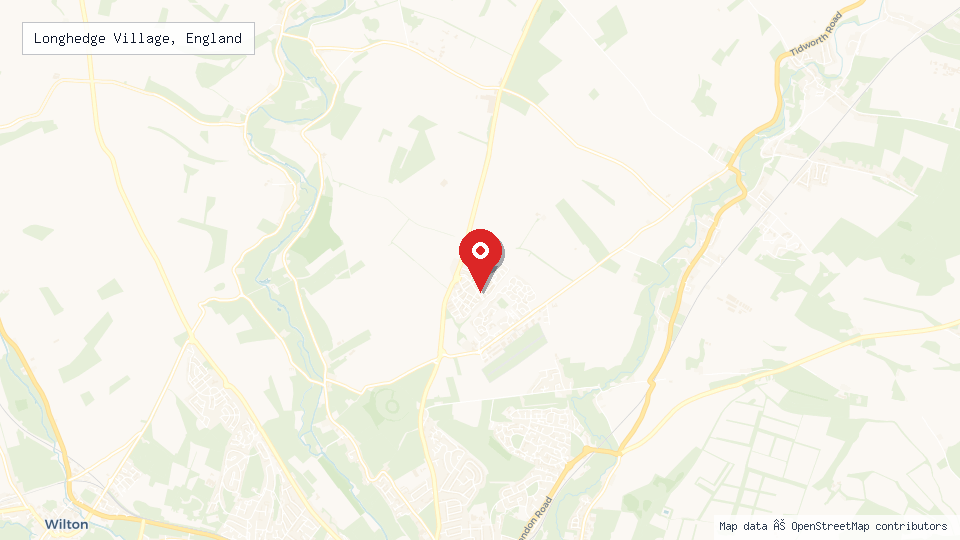 Street map of Longhedge Village, England with location pin
